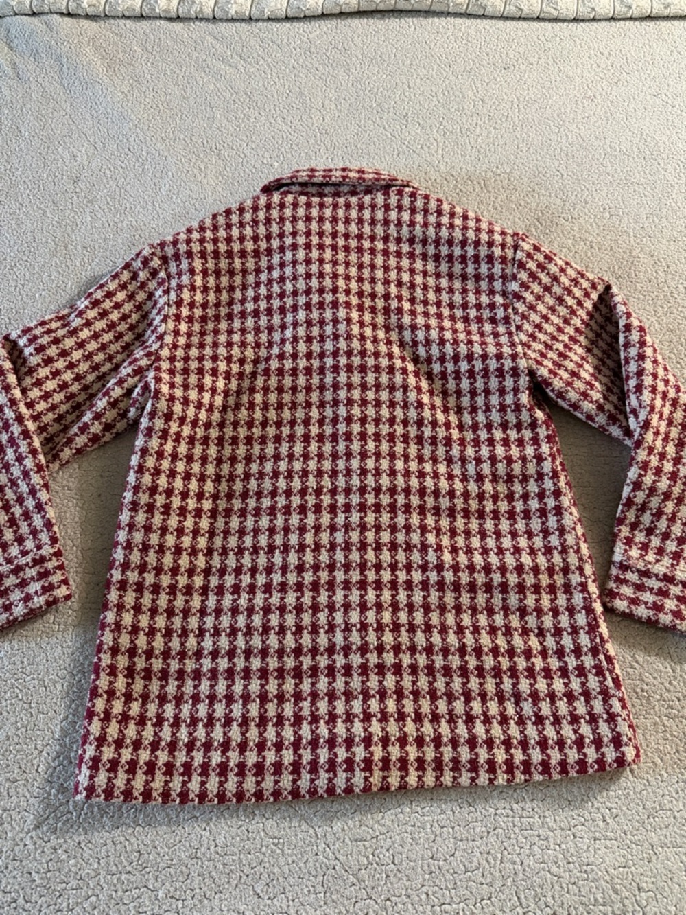 Vici Jensin Red and White Houndstooth Tweed Blazer Jacket and Skirt Set Small - Picture 10 of 10